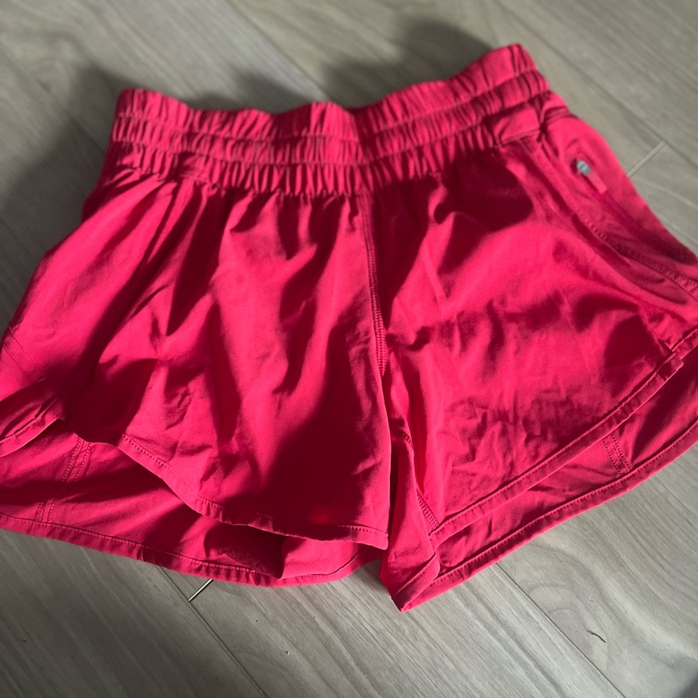 Women's Red lulu running Shorts